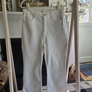 Old Navy White High-Rise Straight Jeans